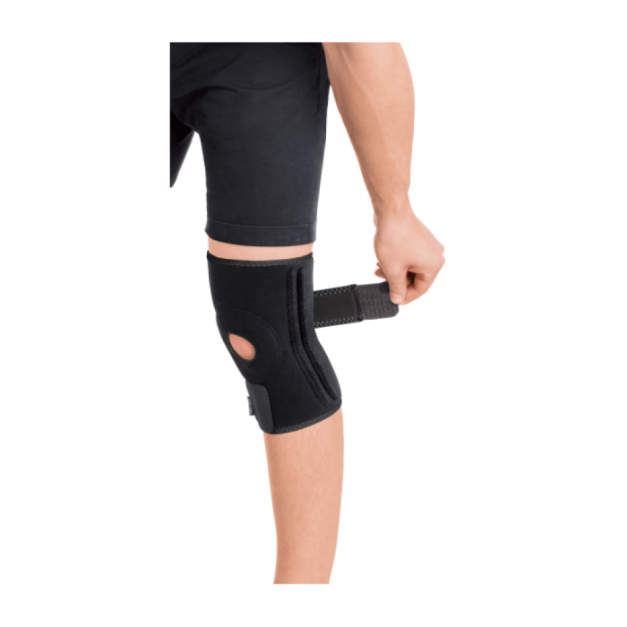 Бандаж для колінного суглоба з 4 ребрами жорсткості (роз'ємний, неопреновий), Тип 518