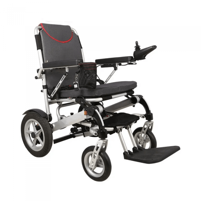 Складана електрична коляска для інвалідів MIRID D6034. Складається з допомогою пульта