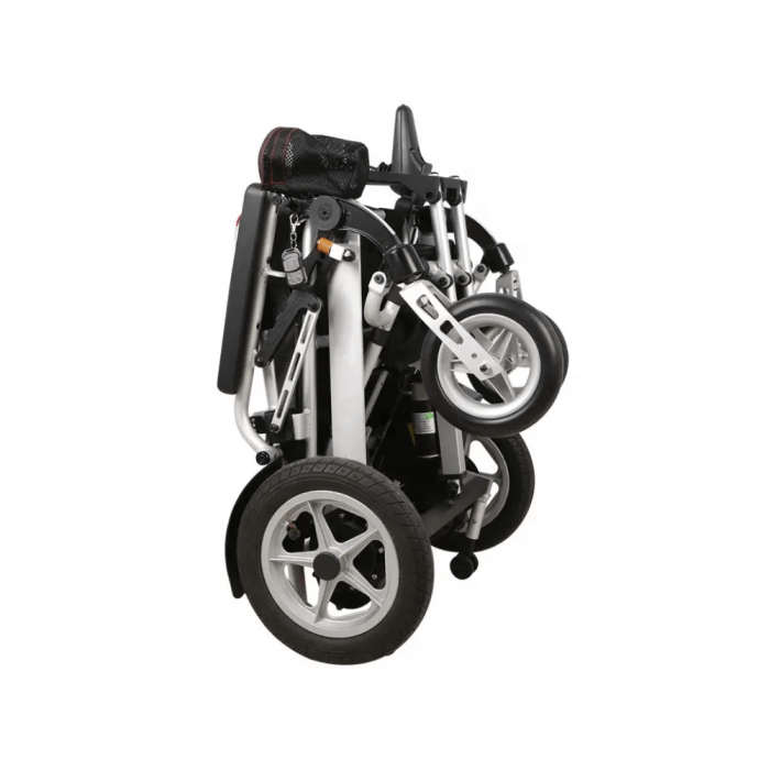 Складана електрична коляска для інвалідів MIRID D6034. Складається з допомогою пульта